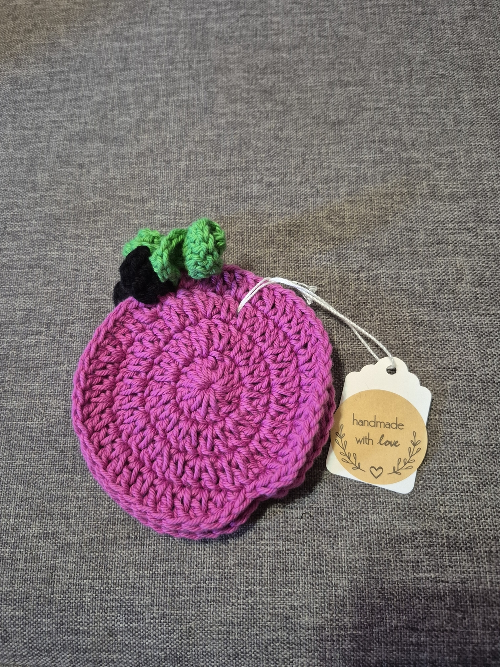 Handmade Crochet Halloween Pumpkin Coasters